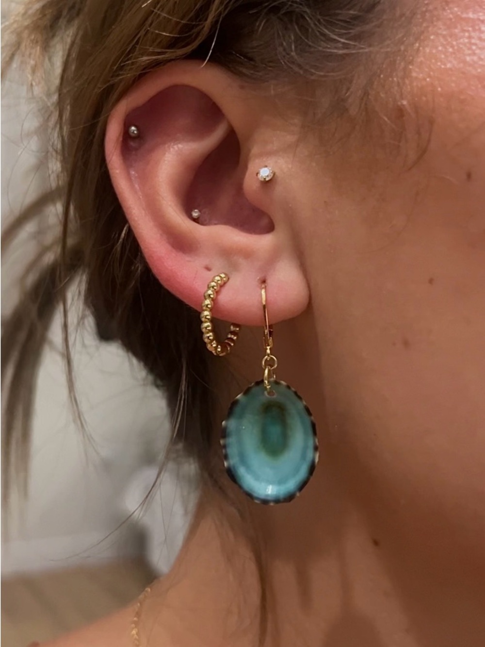 Shell Earrings | Handmade gold Earrings